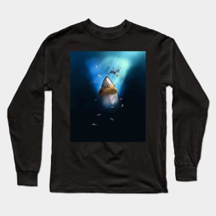 Shark Eating Taco Underwater Ocean Long Sleeve T-Shirt